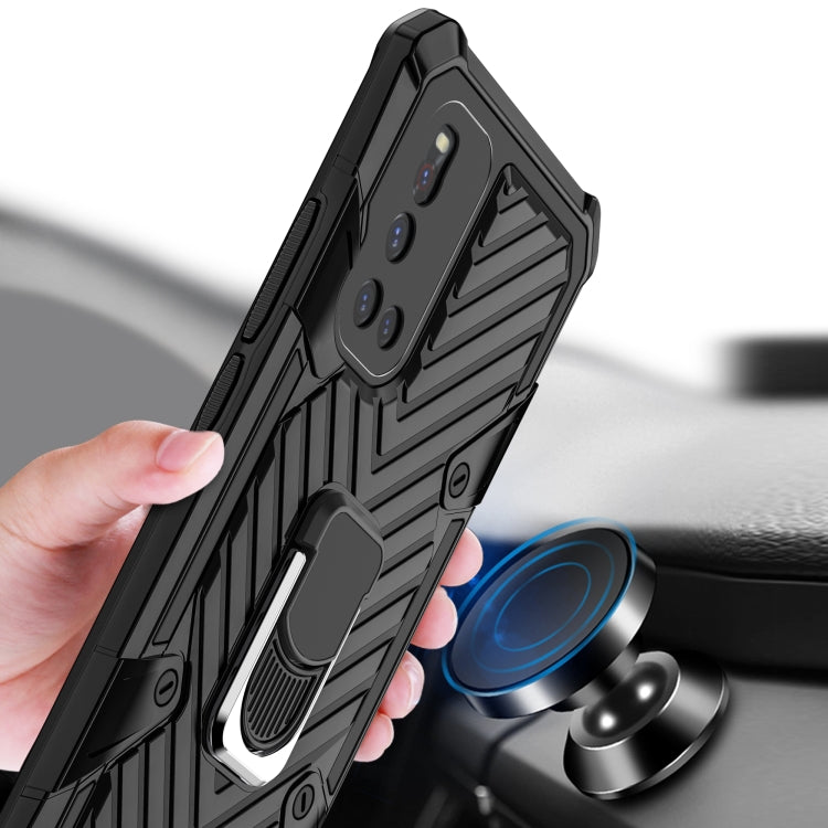 For Vivo V19 Cool Armor PC + TPU Shockproof Case with 360 Degree Rotation Ring Holder