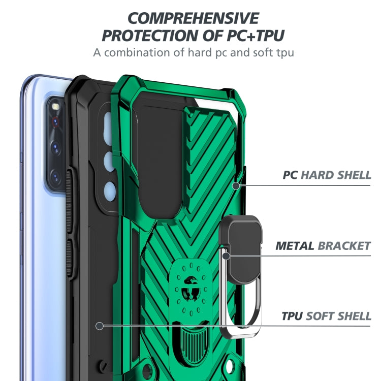 For Vivo V19 Cool Armor PC + TPU Shockproof Case with 360 Degree Rotation Ring Holder