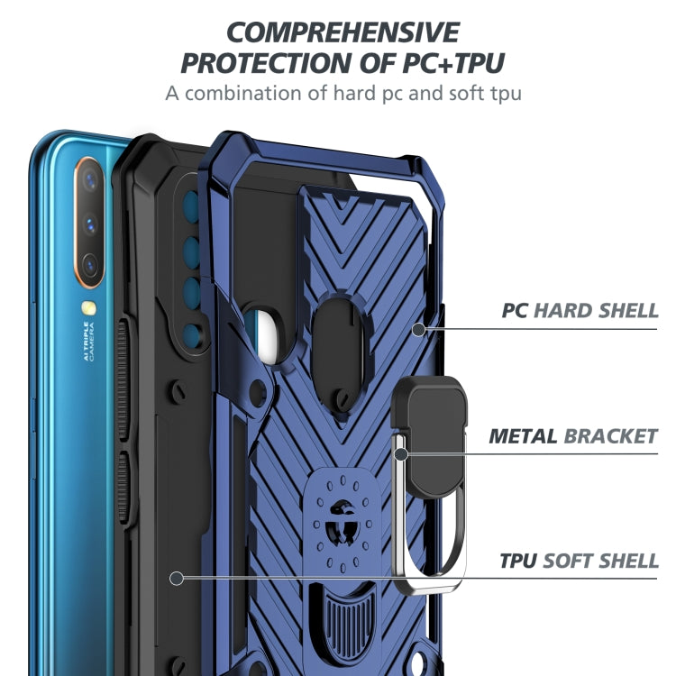 For Vivo Y17 Cool Armor PC + TPU Shockproof Case with 360 Degree Rotation Ring Holder
