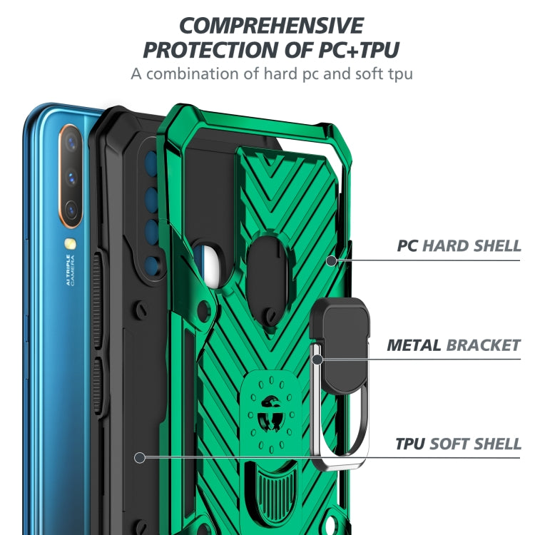 For Vivo Y17 Cool Armor PC + TPU Shockproof Case with 360 Degree Rotation Ring Holder