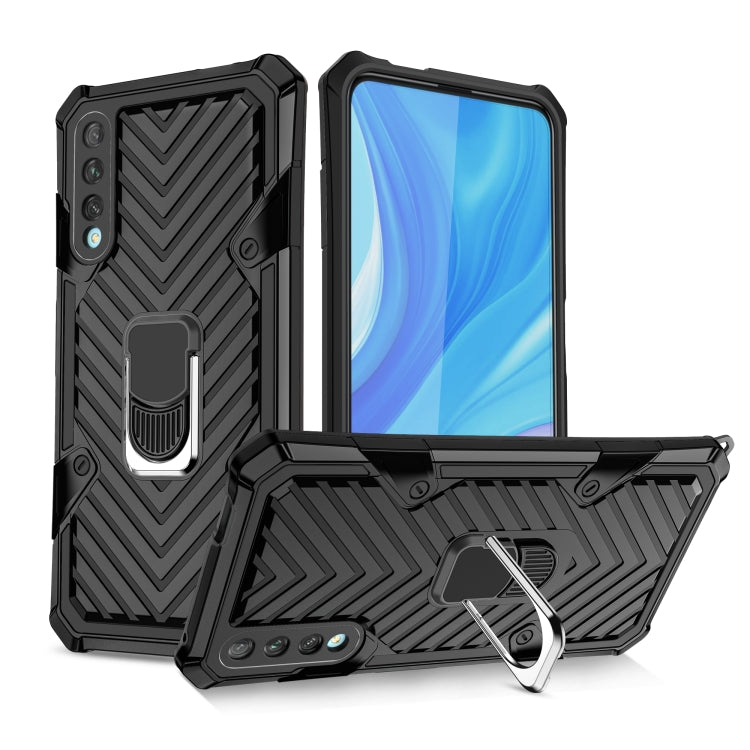 For Huawei Y9s Cool Armor PC + TPU Shockproof Case with 360 Degree Rotation Ring Holder