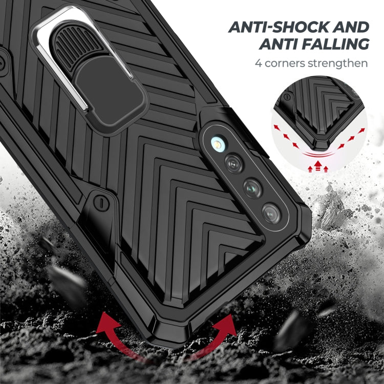 For Huawei Y9s Cool Armor PC + TPU Shockproof Case with 360 Degree Rotation Ring Holder