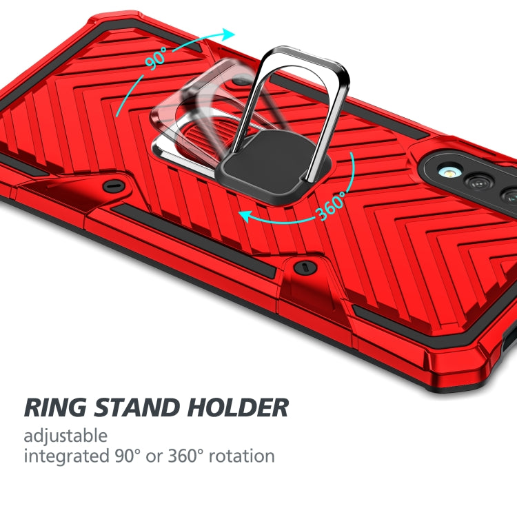 For Huawei Y9s Cool Armor PC + TPU Shockproof Case with 360 Degree Rotation Ring Holder