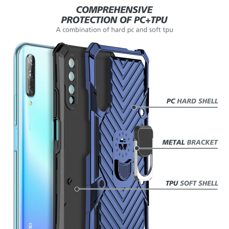 For Huawei Y9s Cool Armor PC + TPU Shockproof Case with 360 Degree Rotation Ring Holder