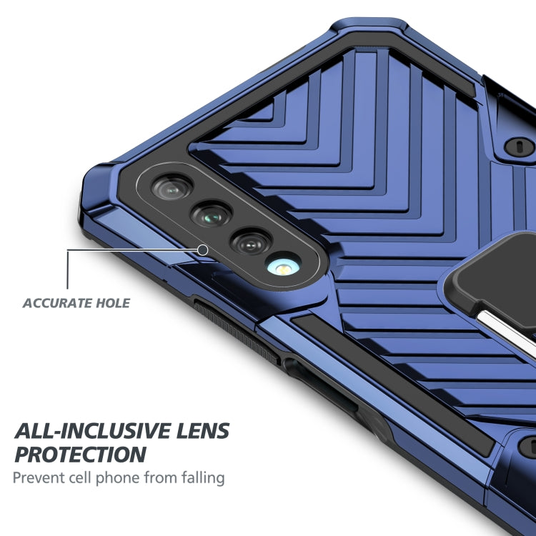 For Huawei Y9s Cool Armor PC + TPU Shockproof Case with 360 Degree Rotation Ring Holder