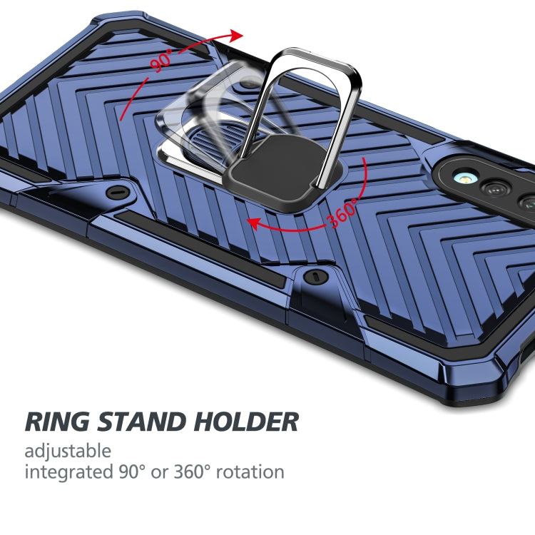 For Huawei Y9s Cool Armor PC + TPU Shockproof Case with 360 Degree Rotation Ring Holder