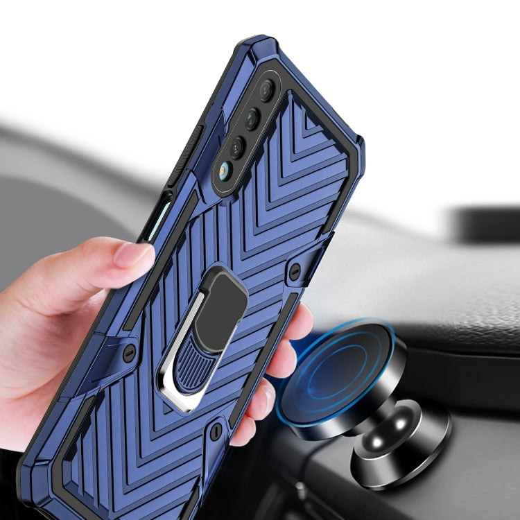 For Huawei Y9s Cool Armor PC + TPU Shockproof Case with 360 Degree Rotation Ring Holder