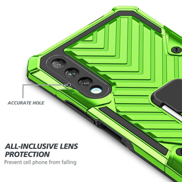 For Huawei Y9s Cool Armor PC + TPU Shockproof Case with 360 Degree Rotation Ring Holder