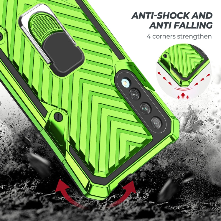 For Huawei Y9s Cool Armor PC + TPU Shockproof Case with 360 Degree Rotation Ring Holder