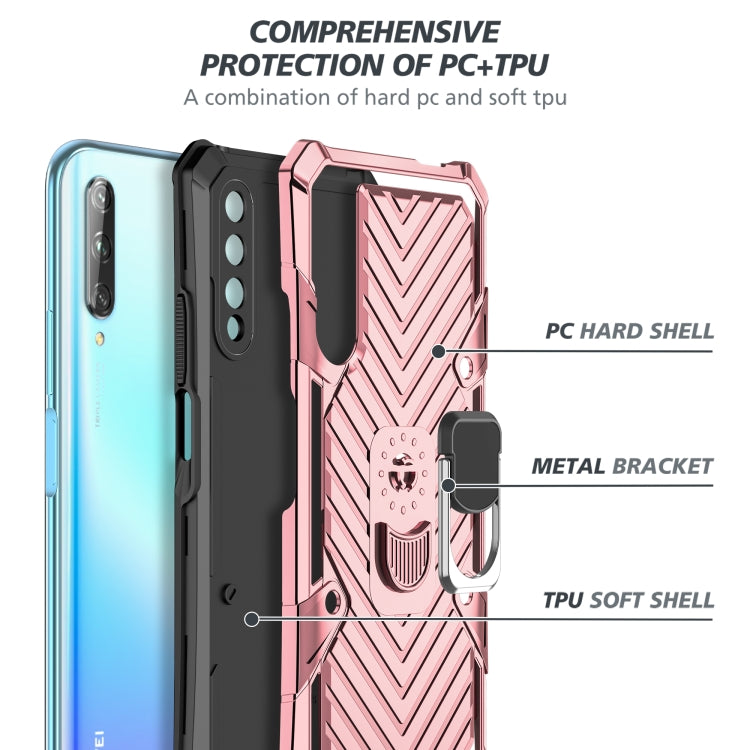 For Huawei Y9s Cool Armor PC + TPU Shockproof Case with 360 Degree Rotation Ring Holder