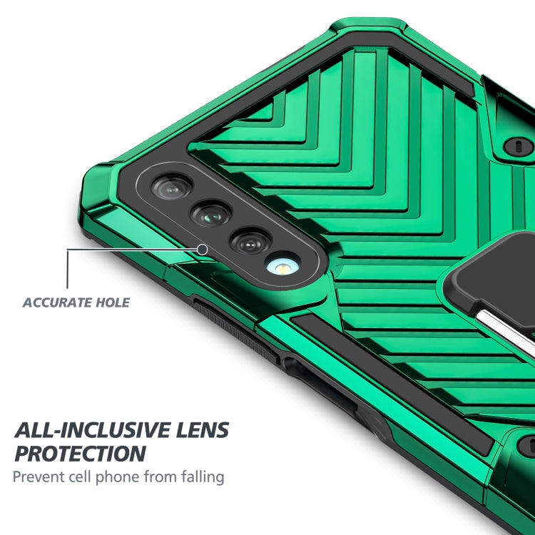 For Huawei Y9s Cool Armor PC + TPU Shockproof Case with 360 Degree Rotation Ring Holder