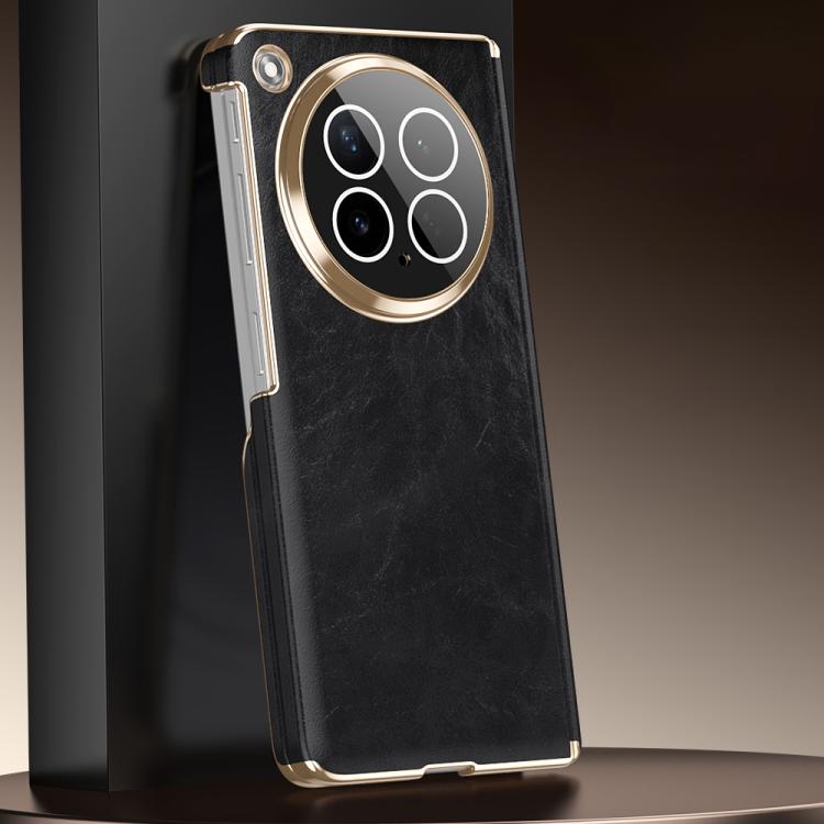 For OPPO Find N6 Foldable Magnetic Oil-Wax Texture Vegan Leather Phone Case