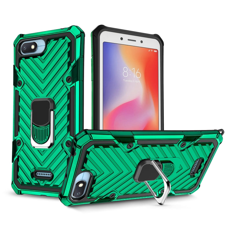 For Xiaomi Redmi 6A Cool Armor PC + TPU Shockproof Case with 360 Degree Rotation Ring Holder