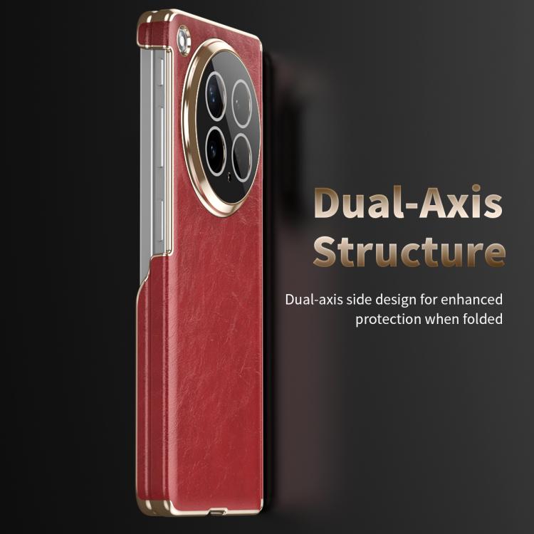 For OPPO Find N6 Foldable Magnetic Oil-Wax Texture Vegan Leather Phone Case with Holder