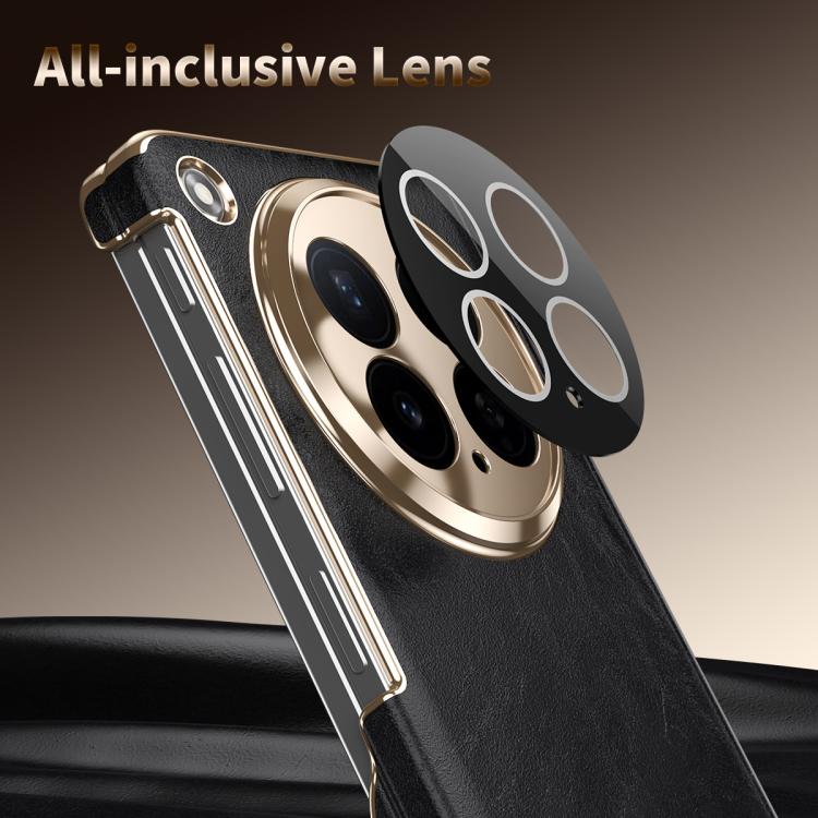 For OPPO Find N6 Foldable Magnetic Oil-Wax Texture Vegan Leather Phone Case with Holder