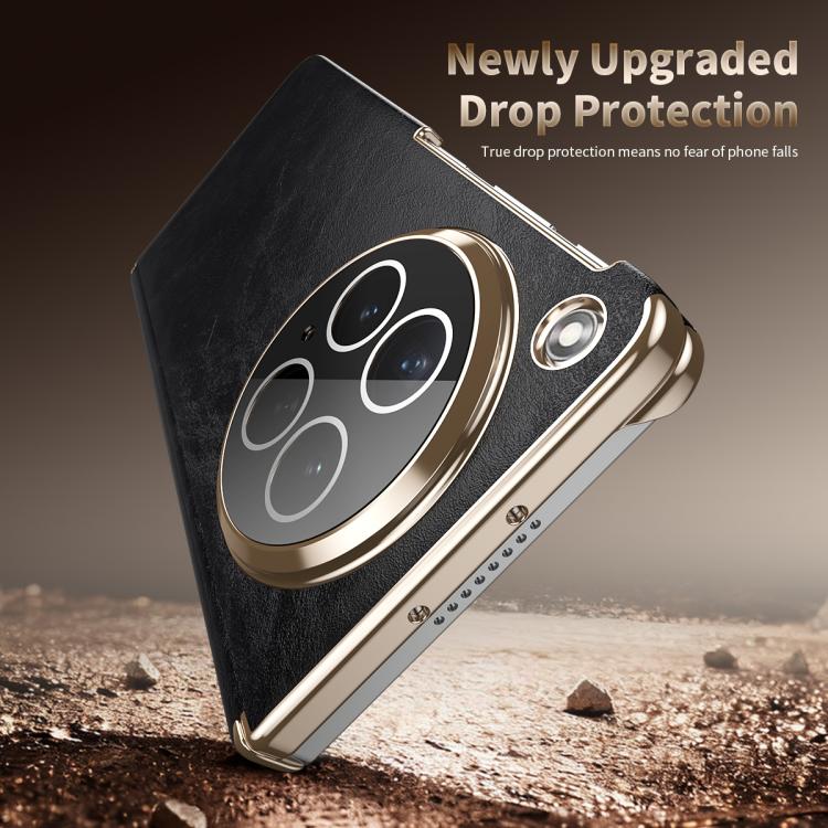 For OPPO Find N6 Foldable Magnetic Oil-Wax Texture Vegan Leather Phone Case with Holder