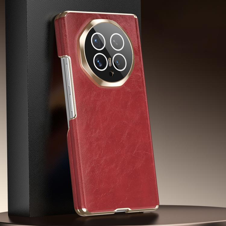 For Honor Magic V6 Foldable Magnetic Oil-Wax Texture Vegan Leather Phone Case