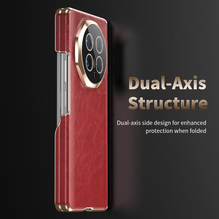 For Honor Magic V6 Foldable Magnetic Oil-Wax Texture Vegan Leather Phone Case