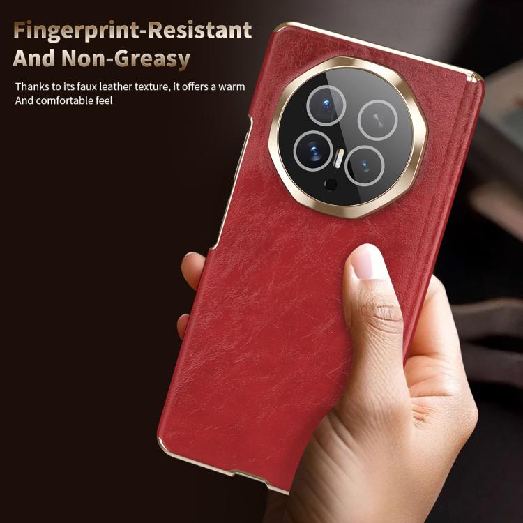 For Honor Magic V6 Foldable Magnetic Oil-Wax Texture Vegan Leather Phone Case