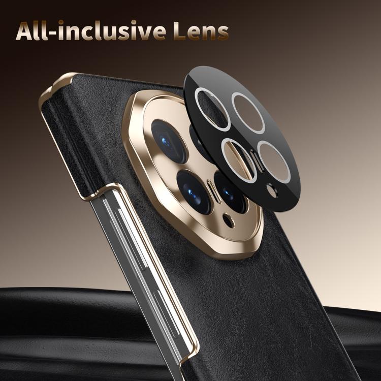 For Honor Magic V6 Foldable Magnetic Oil-Wax Texture Vegan Leather Phone Case