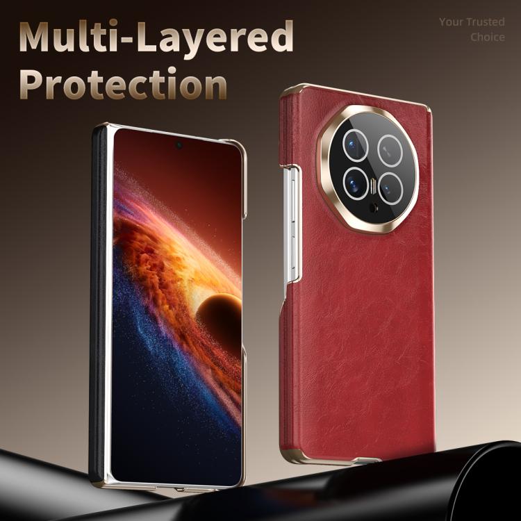 For Honor Magic V6 Foldable Magnetic Oil-Wax Texture Vegan Leather Phone Case