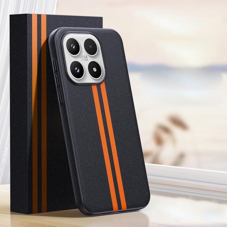 For Xiaomi 17 Boundless Rock Sand Starting Line Series Contrast Color Magnetic Phone Case