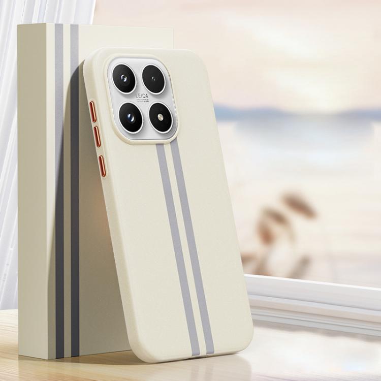 For Xiaomi 17 Boundless Rock Sand Starting Line Series Contrast Color Magnetic Phone Case