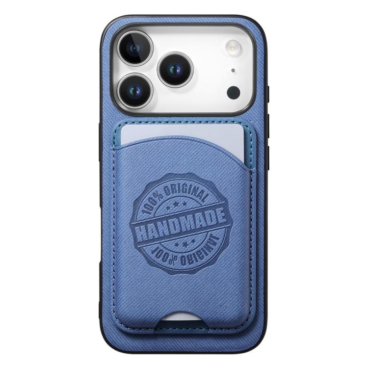For iPhone 17 Pro Max Twill Texture Vegan Leather Magnetic Phone Cover with Detachable Card Holder