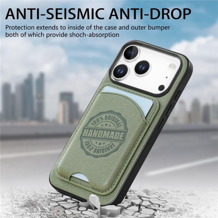 For iPhone 14 Plus Twill Texture Vegan Leather Magnetic Phone Cover with Detachable Card Holder