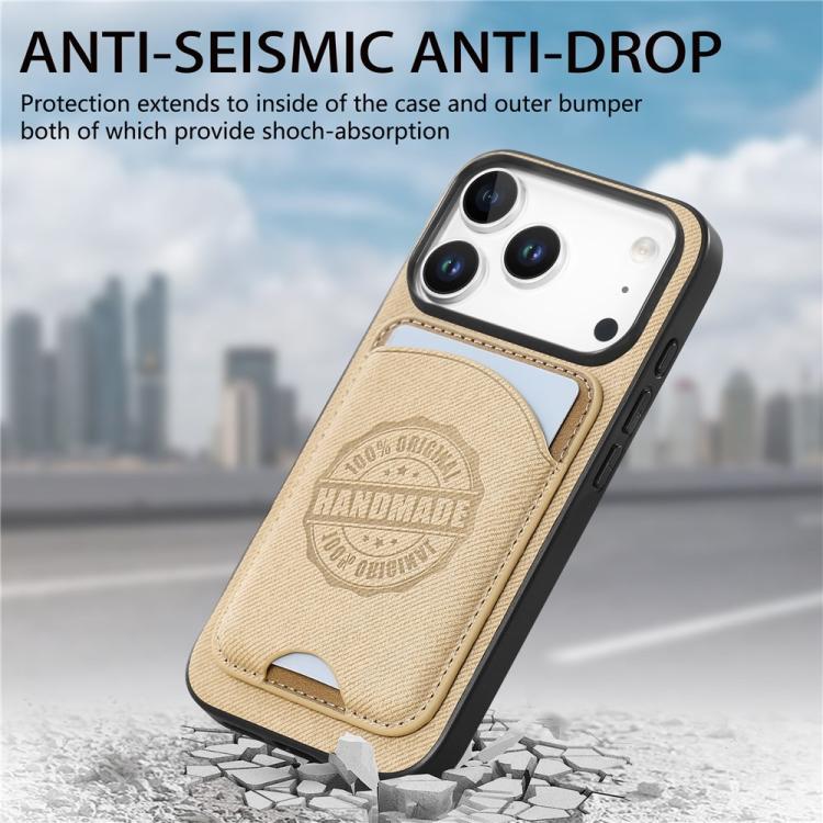 For iPhone 14 Plus Twill Texture Vegan Leather Magnetic Phone Cover with Detachable Card Holder