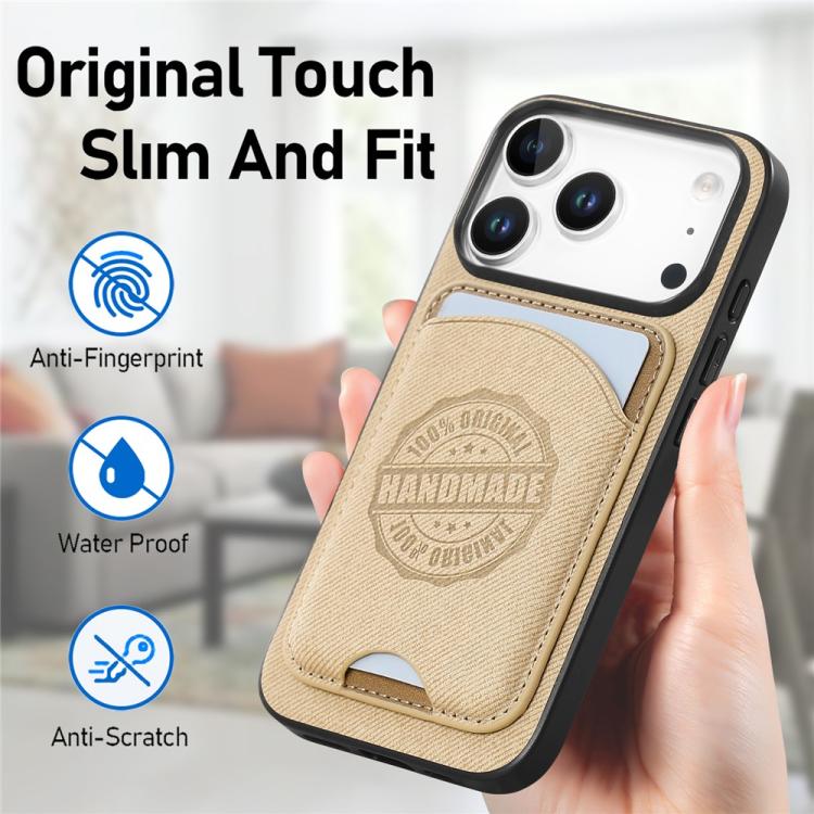 For iPhone 14 Plus Twill Texture Vegan Leather Magnetic Phone Cover with Detachable Card Holder