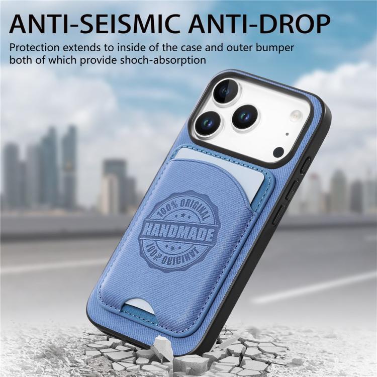 For iPhone 13 Pro Max Twill Texture Vegan Leather Magnetic Phone Cover with Detachable Card Holder