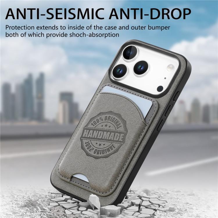 For iPhone 11 Pro Max Twill Texture Vegan Leather Magnetic Phone Cover with Detachable Card Holder