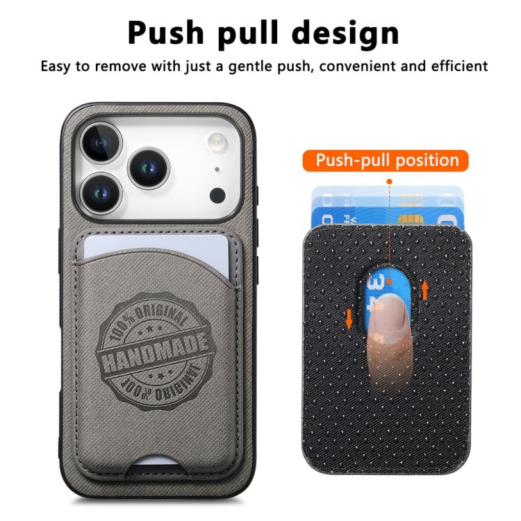 For iPhone 11 Pro Twill Texture Vegan Leather Magnetic Phone Cover with Detachable Card Holder