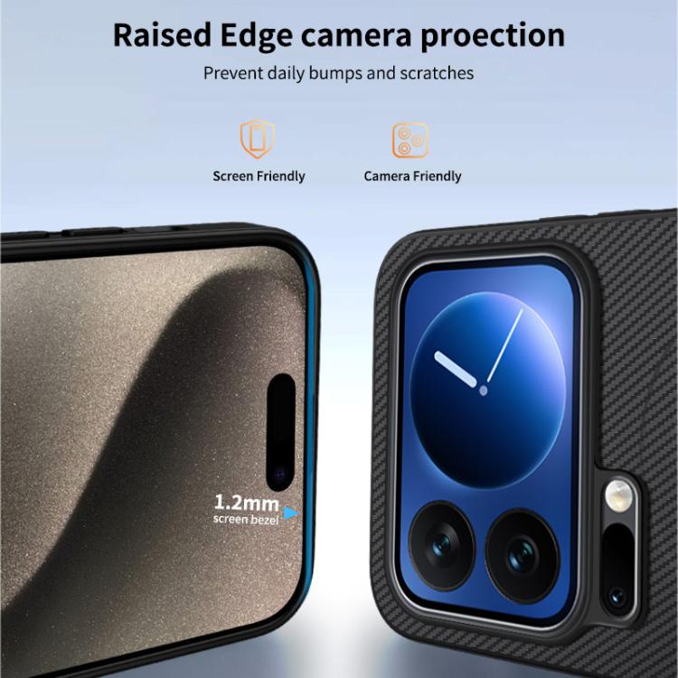 For Xiaomi 17 Pro WANLONFENG TQ1 Series Magnetic Carbon Fiber Texture Phone Case with 2pcs Screen Films