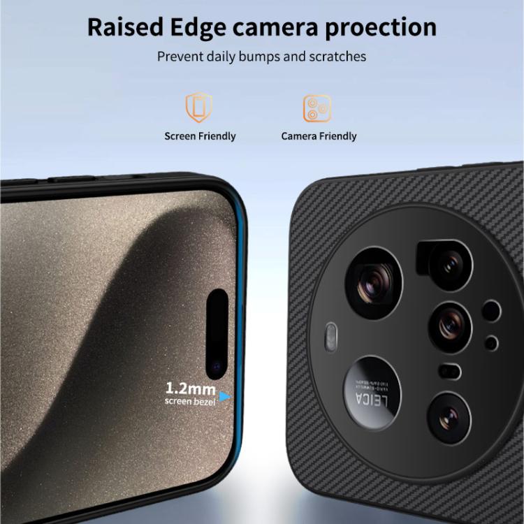 For Xiaomi 15 Ultra WANLONFENG TQ1 Series Magnetic Carbon Fiber Texture Phone Case with 2pcs Screen Films