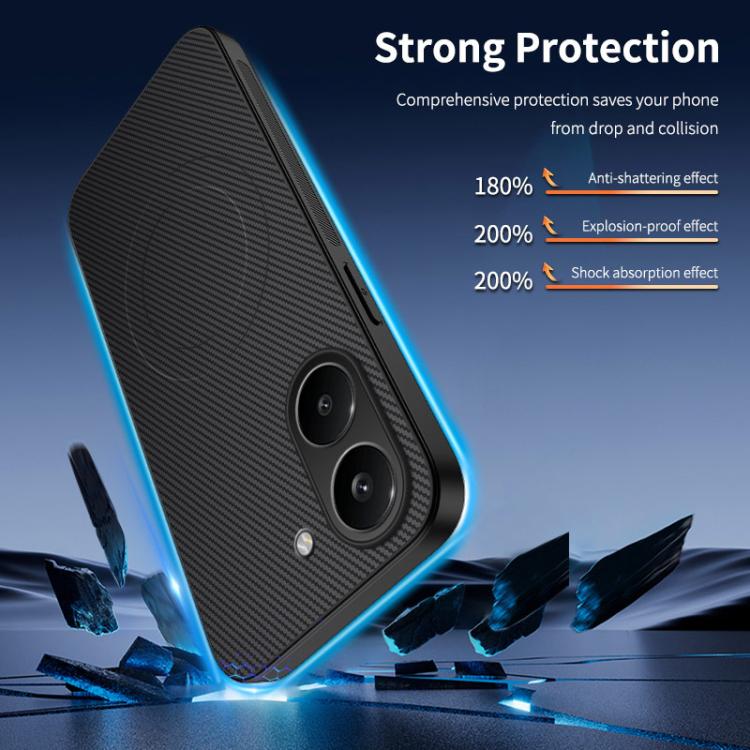 For Redmi Turbo 5 5G / Poco X8 Pro 5G WANLONFENG TQ1 Series Magnetic Carbon Fiber Texture Phone Case with 2pcs Screen Films