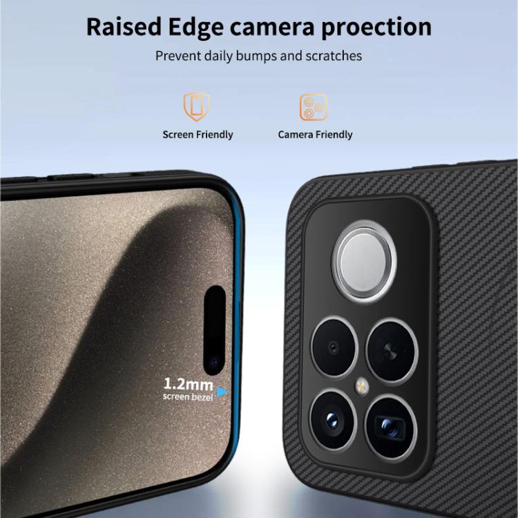 For Redmi K90 Pro Max 5G / Poco F8 Ultra WANLONFENG TQ1 Series Magnetic Carbon Fiber Texture Phone Case with 2pcs Screen Films