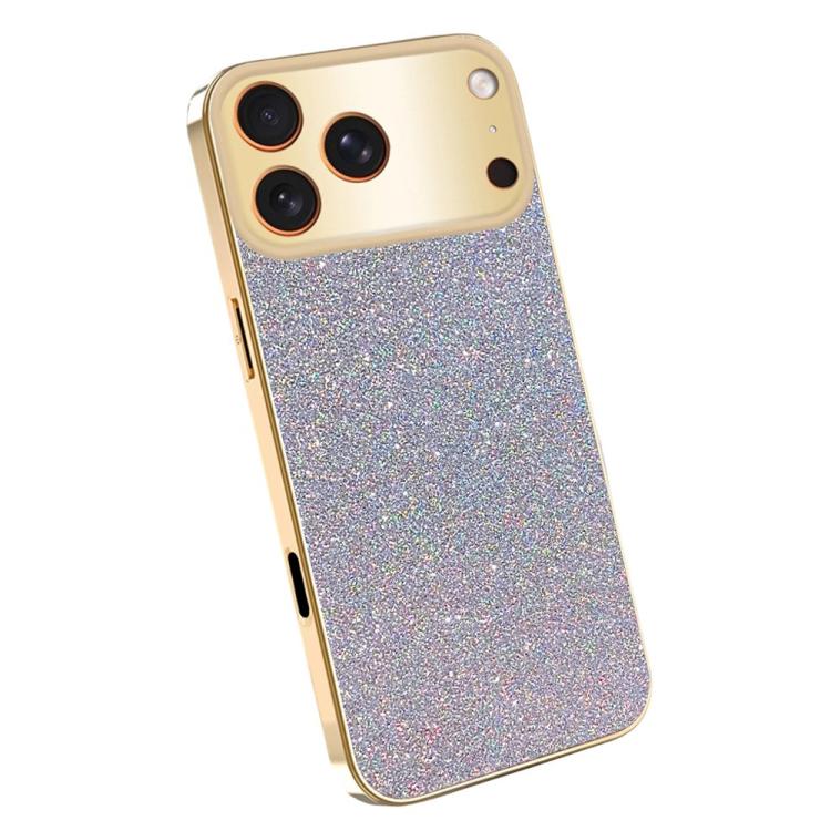 For iPhone 17 Pro Max Electroplating Frame Sparkling Glitter Shockproof Phone Case
