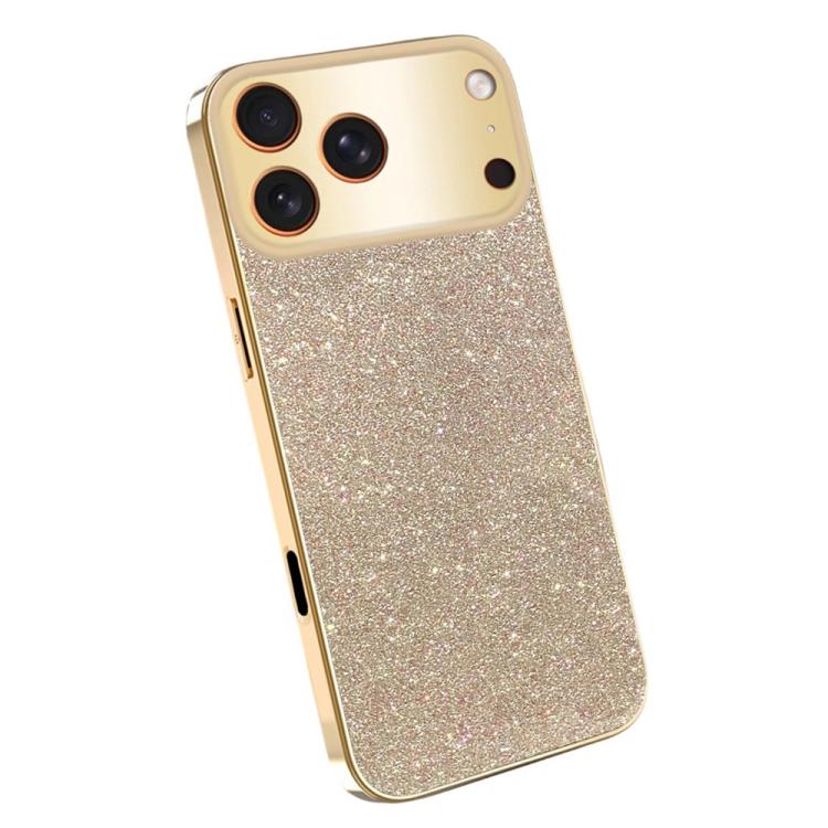 For iPhone 17 Pro Max Electroplating Frame Sparkling Glitter Shockproof Phone Case