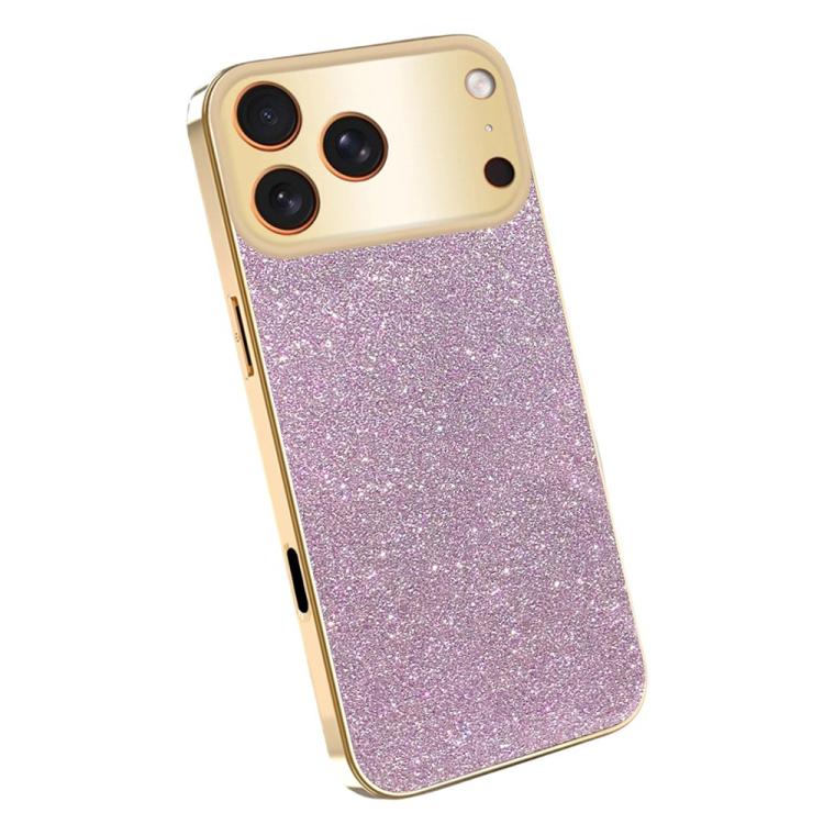 For iPhone 17 Pro Max Electroplating Frame Sparkling Glitter Shockproof Phone Case