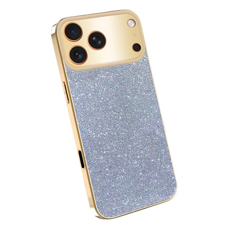 For iPhone 17 Pro Max Electroplating Frame Sparkling Glitter Shockproof Phone Case