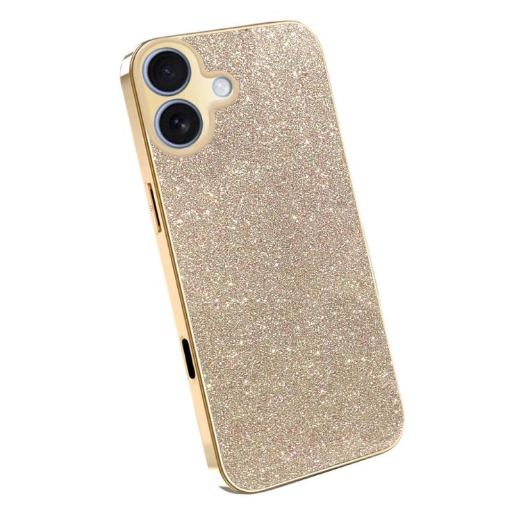 For iPhone 17 Electroplating Frame Sparkling Glitter Shockproof Phone Case