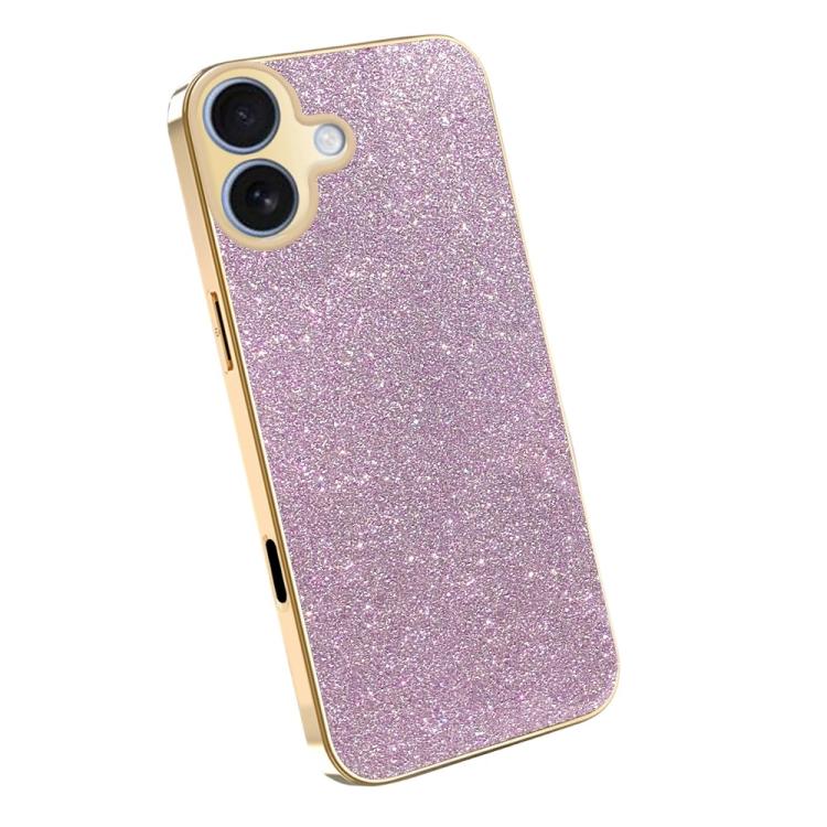 For iPhone 17 Electroplating Frame Sparkling Glitter Shockproof Phone Case