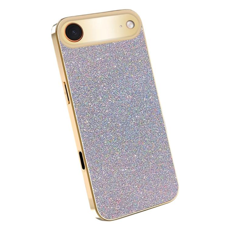 For iPhone Air Electroplating Frame Sparkling Glitter Shockproof Phone Case
