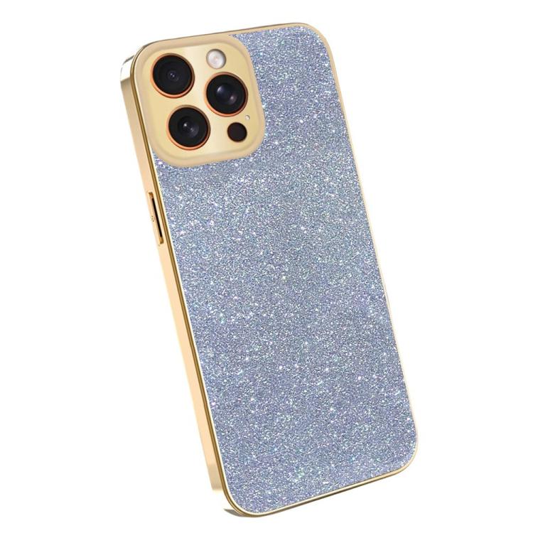 For iPhone 13 Pro Electroplating Frame Sparkling Glitter Shockproof Phone Case