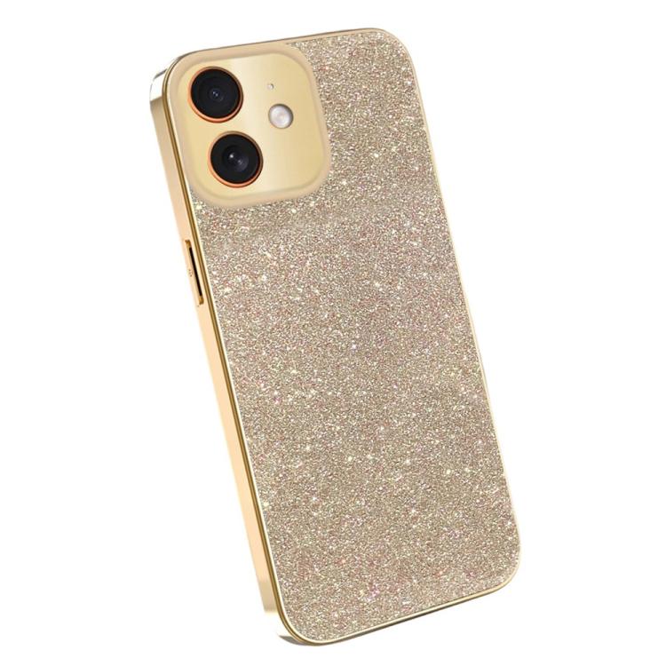 For iPhone 11 Electroplating Frame Sparkling Glitter Shockproof Phone Case