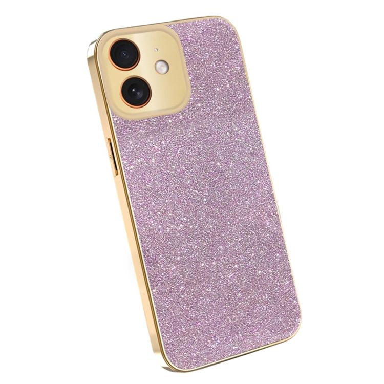 For iPhone 11 Electroplating Frame Sparkling Glitter Shockproof Phone Case
