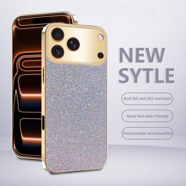 For iPhone Air Electroplating Frame Sparkling Glitter Shockproof Phone Case