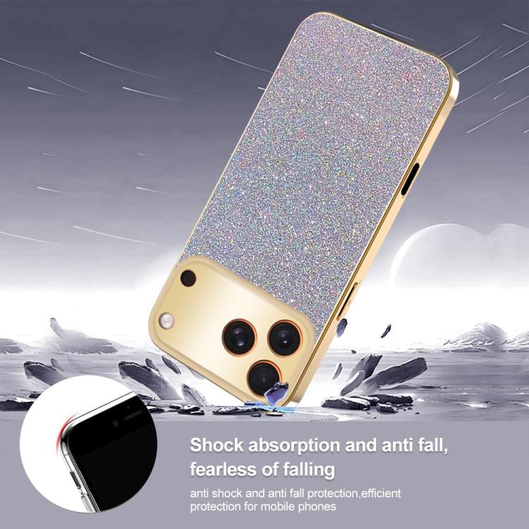For iPhone Air Electroplating Frame Sparkling Glitter Shockproof Phone Case